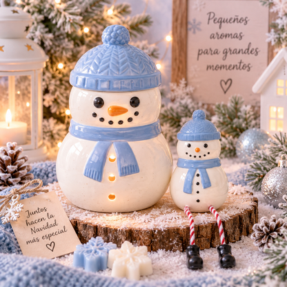 ❄️☃️ Juntos bajo la Nieve · Quemador + Muñeco de Nieve