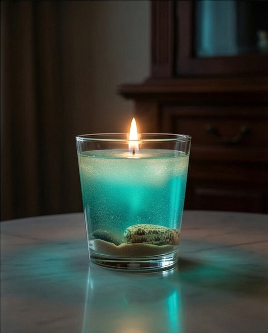 Vela de Gel Laguna Turquesa